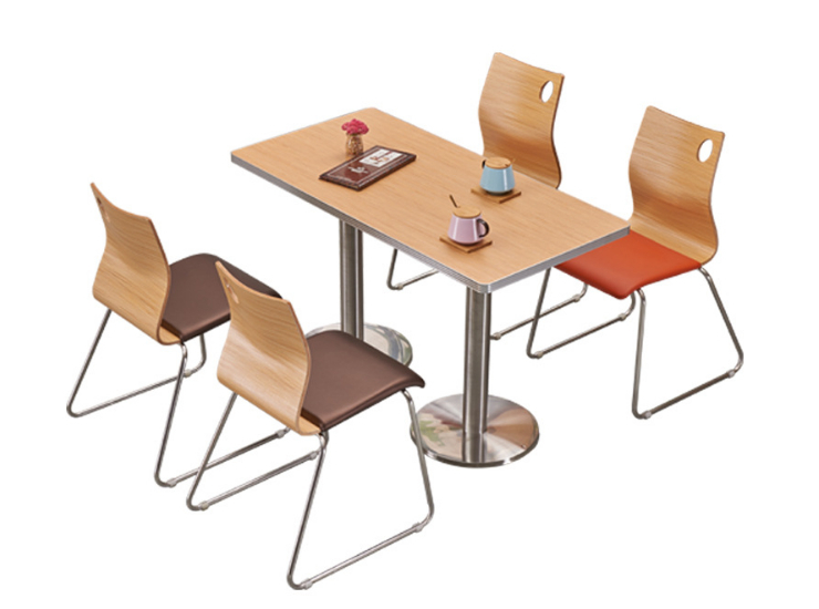 簡約快餐桌椅組合奶茶甜品小吃店桌椅西餐廳桌子 (運費及安裝費另報)