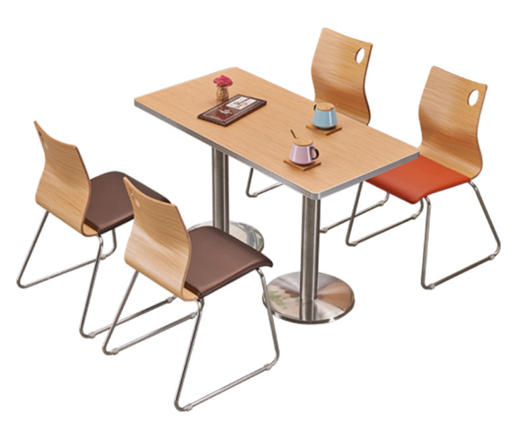 Simple Fast Dining Table Chair Combination Milk Tea Dessert Snack Bar Table Chair Restaurant Table (Delivery & Installation Fee To Be Quoted Separately)