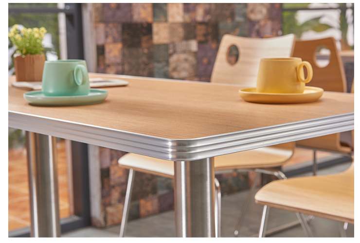 简约快餐桌椅组合奶茶甜品小吃店桌椅西餐厅桌子 (运费及安装费另报)