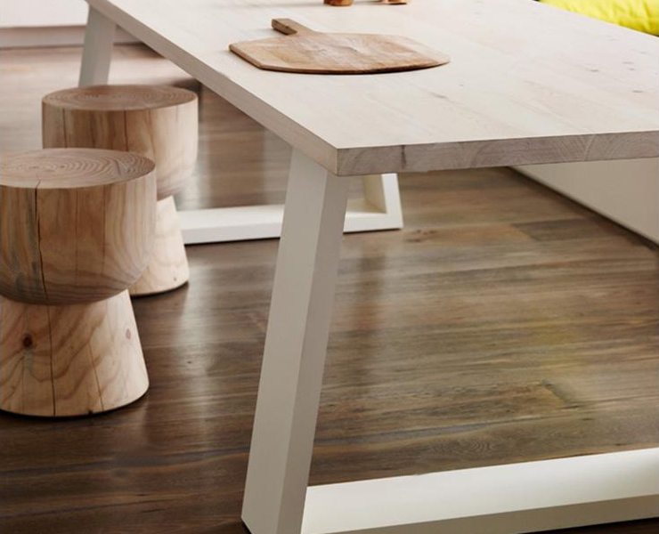 簡約主題餐廳兒童方形飯桌鐵藝長條桌 實木餐桌椅組合 (運費及安裝費另報)