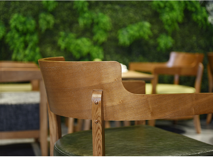 實木圍椅 商務洽談休閒沙發椅 售樓處咖啡廳奶茶店桌椅組合 (運費另報)