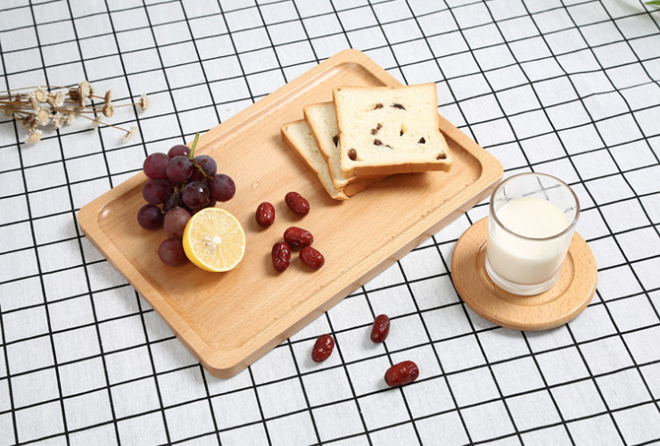 實木托盤櫸木披薩點心盤 蛋糕咖啡茶盤 早餐水果盤 木質托盤定制