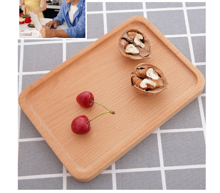 實木托盤櫸木披薩點心盤 蛋糕咖啡茶盤 早餐水果盤 木質托盤定制