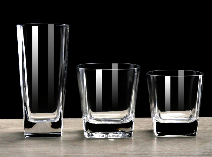 方形創意款威士忌玻璃杯 歐美透明玻璃啤酒杯家用玻璃杯 (請跟裝箱數下單)