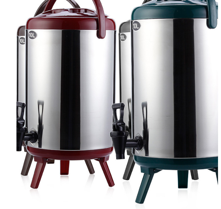 不銹鋼保溫桶奶茶桶咖啡果汁豆漿桶牛奶茶水桶雙層保溫桶帶水龍頭
