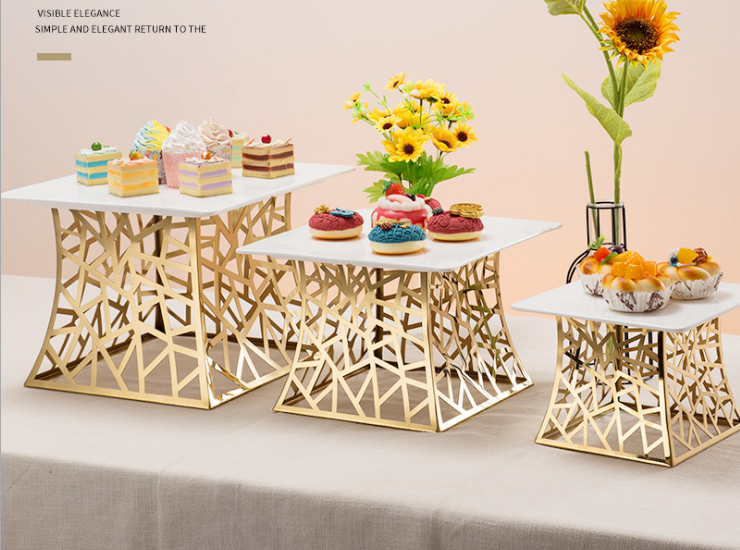 不锈钢甜品架 创意茶歇糕点甜品摆台 自助餐冷餐宴会甜品台 展示架