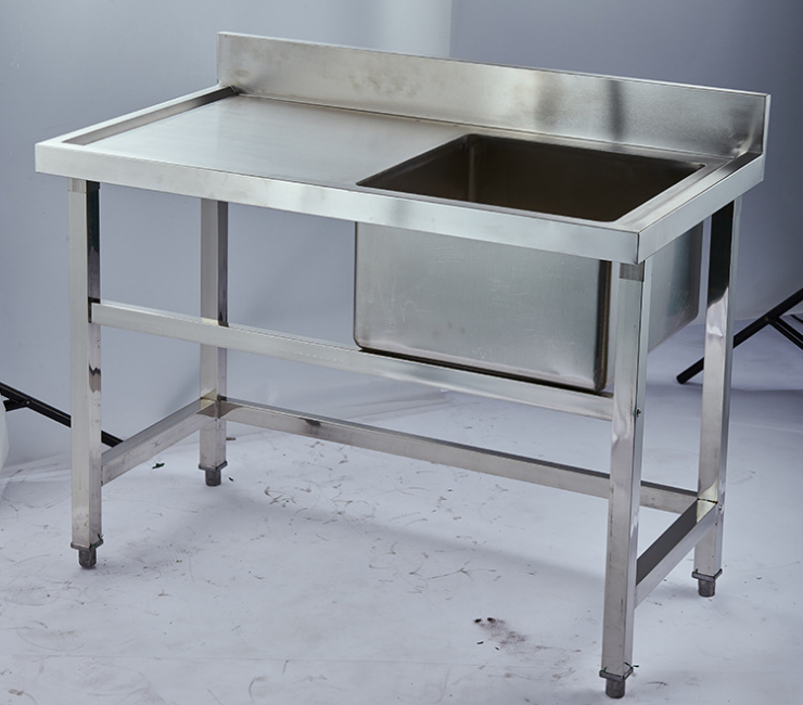 Stainless Steel Kitchen Sink Wholesale Custom Kitchen Single Star With Table Workbench Dishwashing Sink Table (Shipping & Installation to be Quoted Separately)