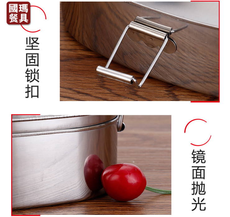 Stainless Steel Lunch Box Rectangular Student Compartment Lunch Box Adult Iron Lunch Box Canteen Tableware Steamed Rice With Lid Lunch Box