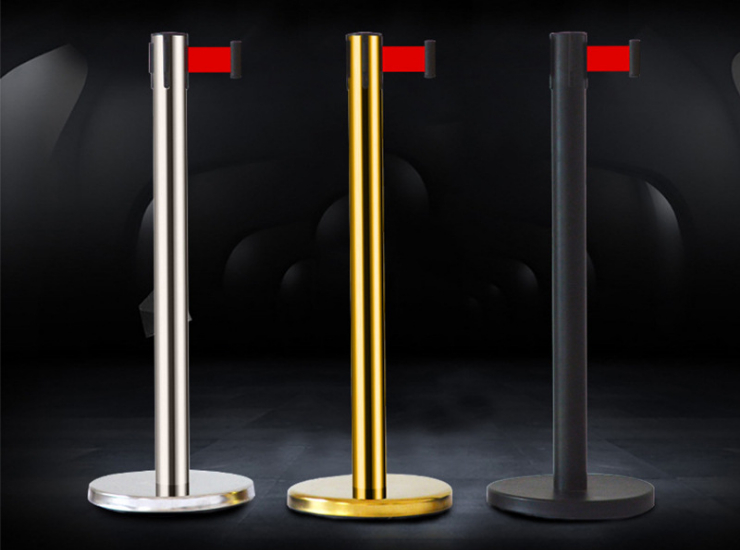 Stainless Steel Queuing To Welcome Concierges Isolation Safety Protection Warning One Meter Noodle Telescopic Fence With Column (Multiple Colors)