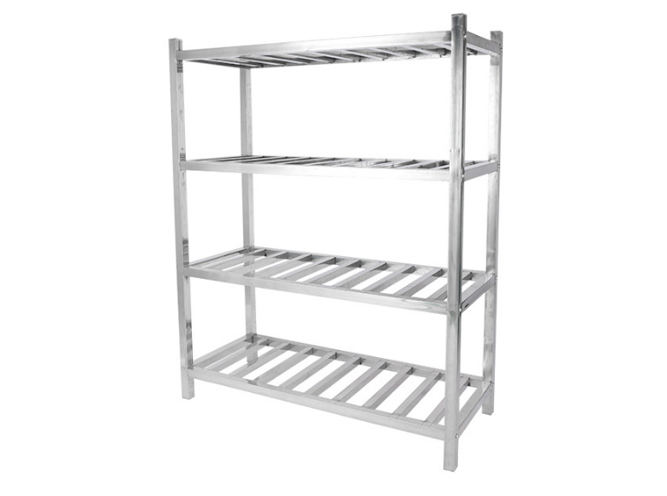 Stainless Steel Racks Wholesale Custom Kitchen Supplies 4-Layer 5-Layer Floor-Mounted Disassembly Square Tube Vegetable Rack (Shipping & Installation to be Quoted Separately)