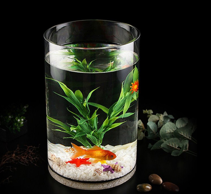 Straight Glass Vase Fish Tank Transparent Cylindrical Glass Straight Vase Large Medium Small Wedding Vase (Multi-Size Multi-Capacity)