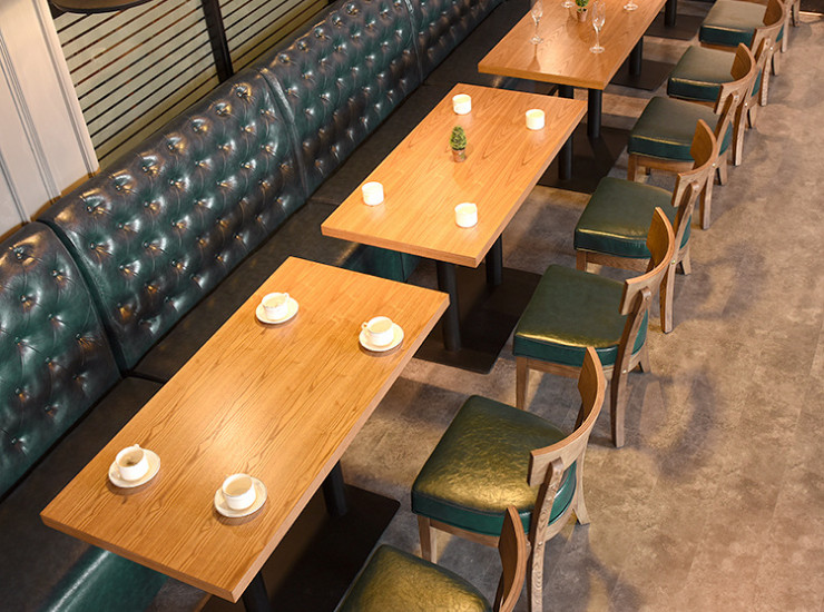甜品店快餐厅桌椅沙发组合 实木咖啡厅餐桌 奶茶店饭店桌椅批发 (运费另报)