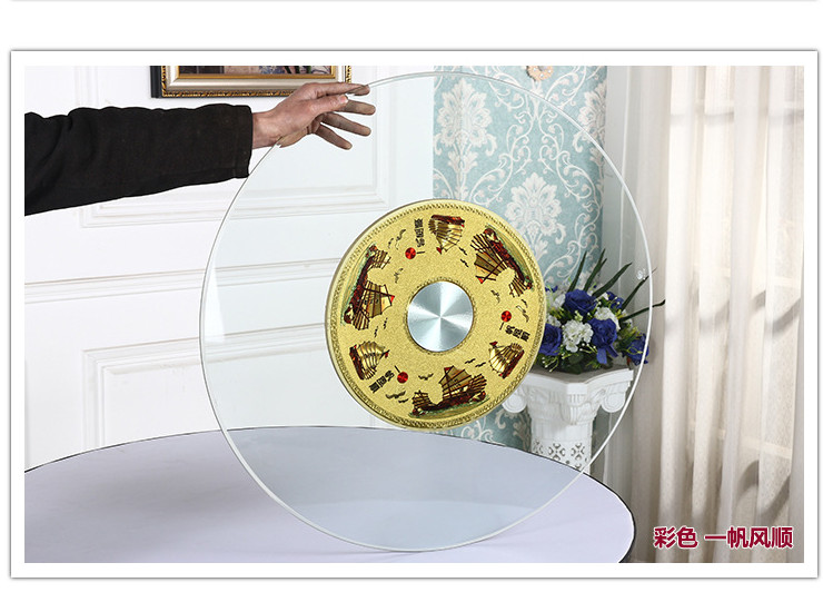 餐桌轉盤鋼化玻璃轉盤圓桌家用大圓台桌面圓形底座玻璃轉盤飯桌子