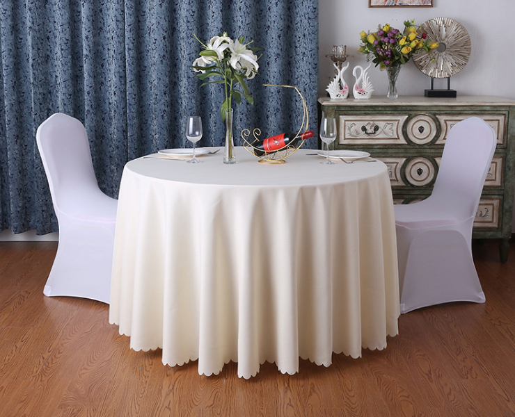 Tablecloth Restaurant Tablecloth Hotel Banquet Round Table Round White Tablecloth Fabric Wholesale