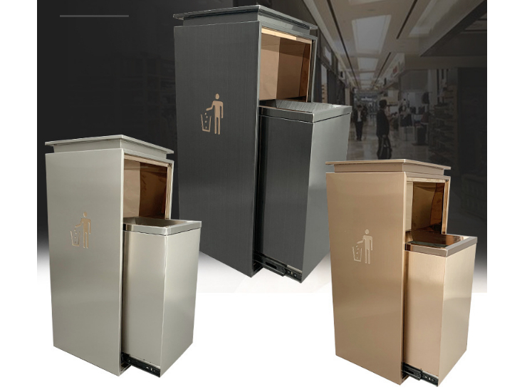 Wholesale Thickened High-Grade Anti-Fingerprint Anti-Fingerprint Trash Bin  Classification Outdoor Stainless Steel Hotel Lobby Vertical Office  (Self-Installation Shipping Separately) [FBS-20142-8321] - $807HKD by   - Your Trusted Global Tableware