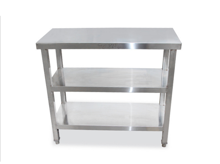 Thickened Stainless Steel Workbench Custom-Made Kitchen Equipment Square Foot Double-Layer Operating Table Catering Stainless Steel Table (Shipping & Installation to be Quoted Separately)