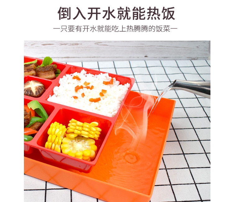 三格壽司料理分餐盒日式商務便當盒可高溫學校工作套餐盒 (多色可選)