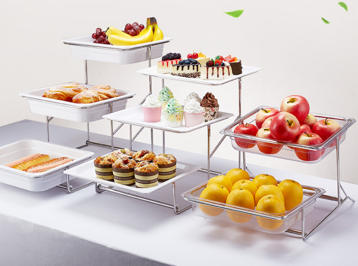 三層點心架多層托盤蛋糕架 宴會仿陶瓷水果盤 自助餐甜品展示架