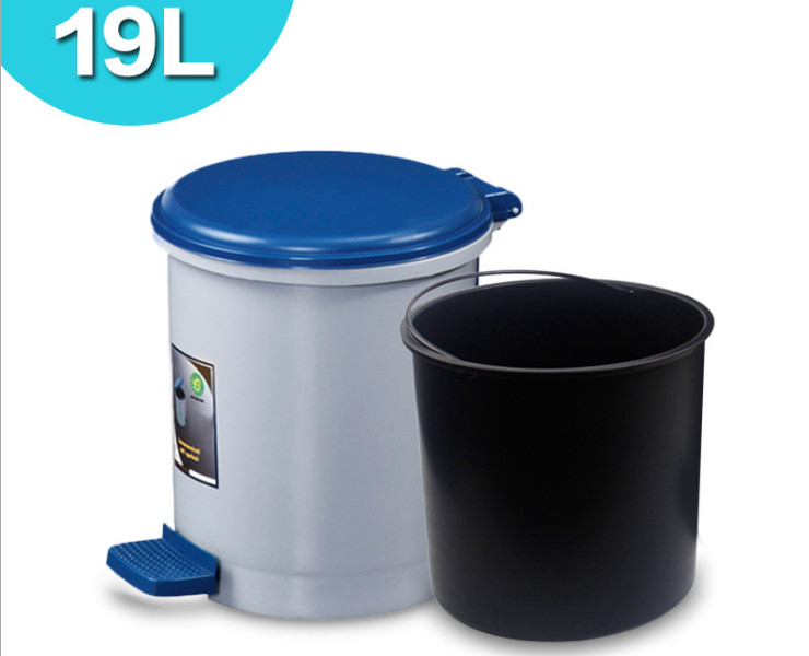 衛生間圓形加厚塑料帶蓋垃圾桶家用廚房翻蓋腳踏垃圾筒9L 19L
