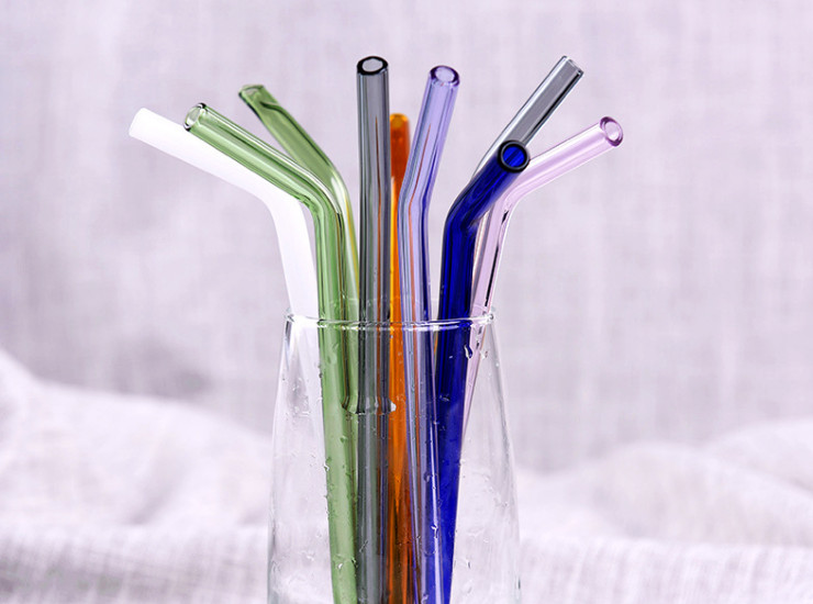 透明玻璃吸管彩色 环保耐热耐高温吸管 简约孕妇儿童果汁饮料吸