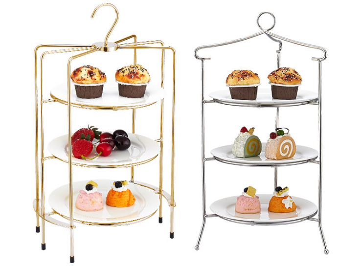 Under The Stainless Steel Three-Layer Bird Cage Dessert Rack The New Creative Afternoon Tea Dessert Rack The Buffet Pastry And Fruit Tray Display Rack