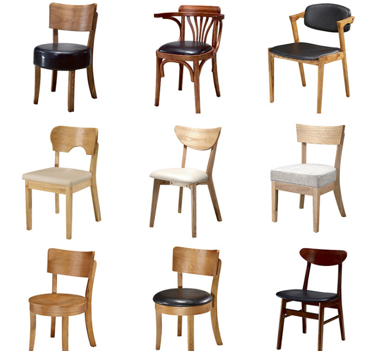 Variety) Restaurant Dining Chair Dessert Shop Casual Dining Shop Restaurant Solid Wood Chair Household Solid Wood Dining Chair (Delivery & Installation Fee To Be Quoted Separately)