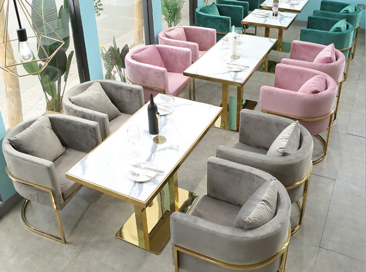 Western Restaurant Cafe Dessert Shop Nail Shop Negotiating Reception Sofa Chair Milk Tea Shop Table Chair Combination (Delivery & Installation Fee To Be Quoted Separately)