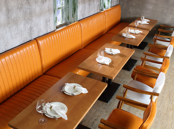 西餐廳卡座桌椅 咖啡廳靠牆影樓奶茶 甜品店復古靠背桌椅 (運費及安裝費另報)