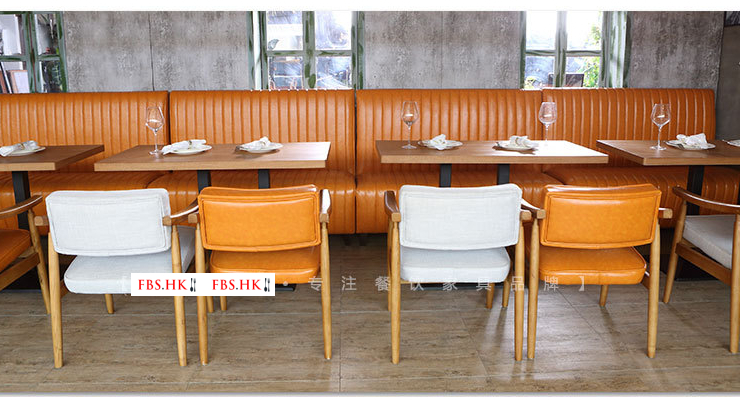 西餐厅卡座桌椅 咖啡厅靠墙影楼奶茶 甜品店复古靠背桌椅 (运费及安装费另报)
