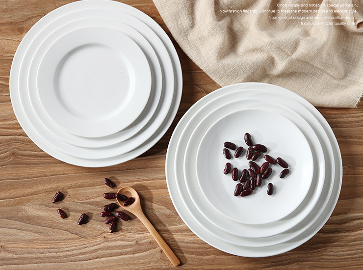 纯白陶瓷盘 厂家直销创意西餐盘 欧式陶瓷西餐盘