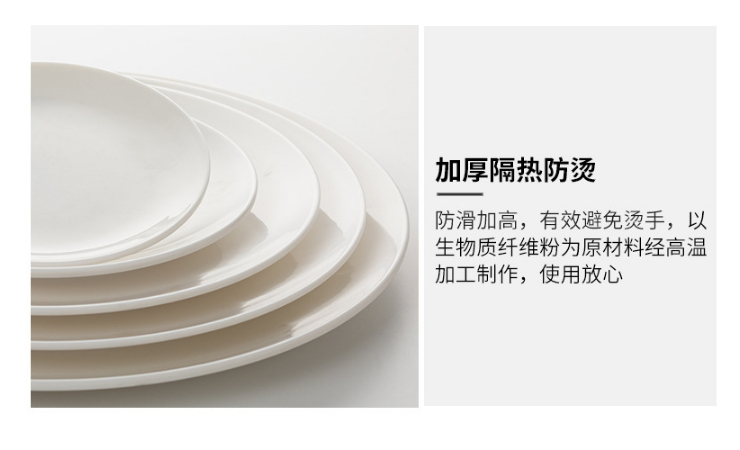 白色圓盤快餐盤火鍋盤小吃盤水果盤加厚密胺仿瓷酒店餐具 (多款多尺寸)