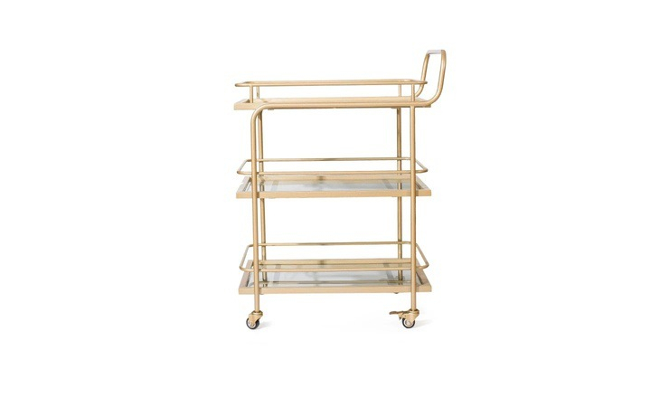 Wrought Iron Mobile Dining Trolley Hotel Western Restaurant Double-Layer Marble Hand Push Wine Trolley Home Dining Side Tea Trolley (Shipping Is Quoted Separately)