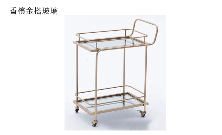 Wrought Iron Mobile Dining Trolley Hotel Western Restaurant Double-Layer Marble Hand Push Wine Trolley Home Dining Side Tea Trolley (Shipping Is Quoted Separately)
