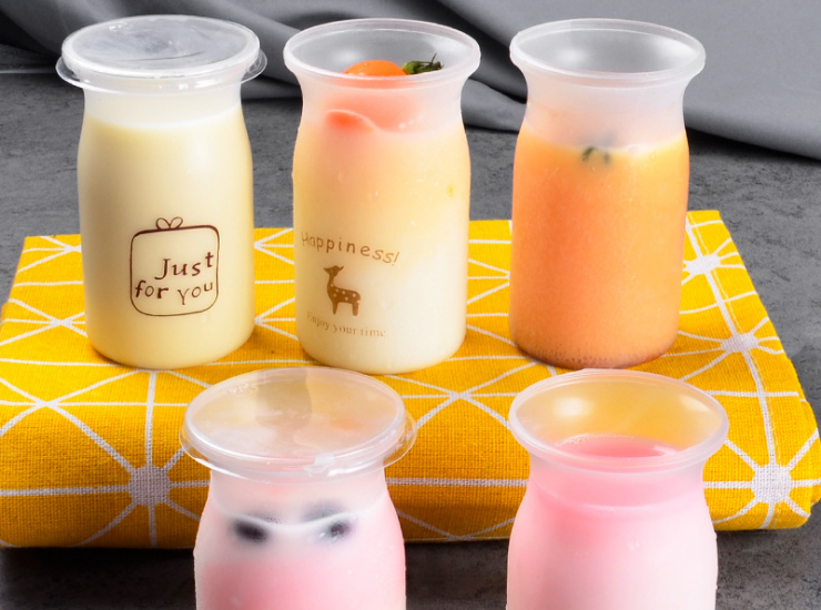 (箱/500套) 酸奶杯 牛奶瓶带盖 一次性食品级塑料酸奶瓶 布丁杯 慕斯杯果冻杯 (包运送上门)