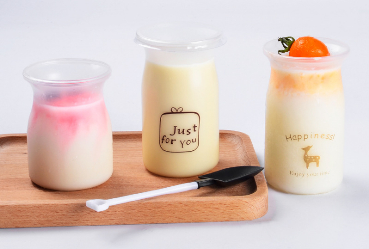 (箱/500套) 酸奶杯 牛奶瓶帶蓋 一次性食品級塑料酸奶瓶 布丁杯 慕斯杯果凍杯 (包運送上門)